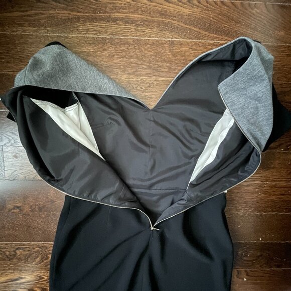 Judith and Charles wool blend Gray/Black/Cream dress-Size 10 - Picture 5 of 12